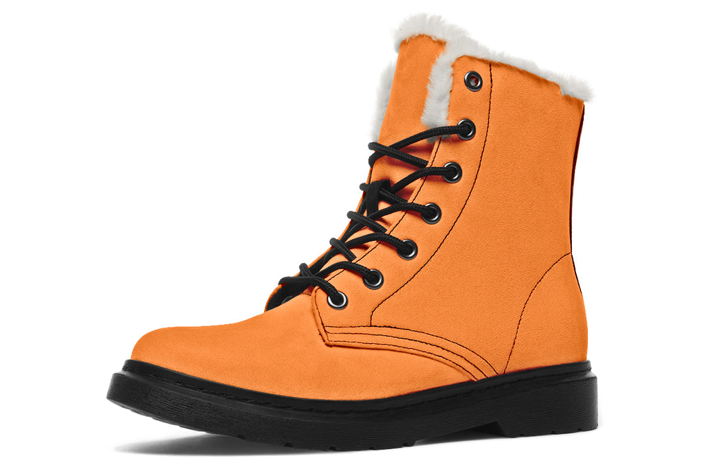 Blue and Orange Mismatch Faux Fur Boots