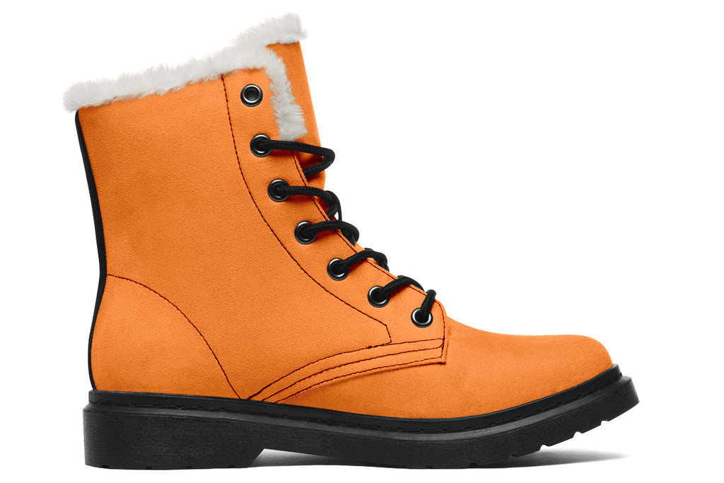 Blue and Orange Mismatch Faux Fur Boots