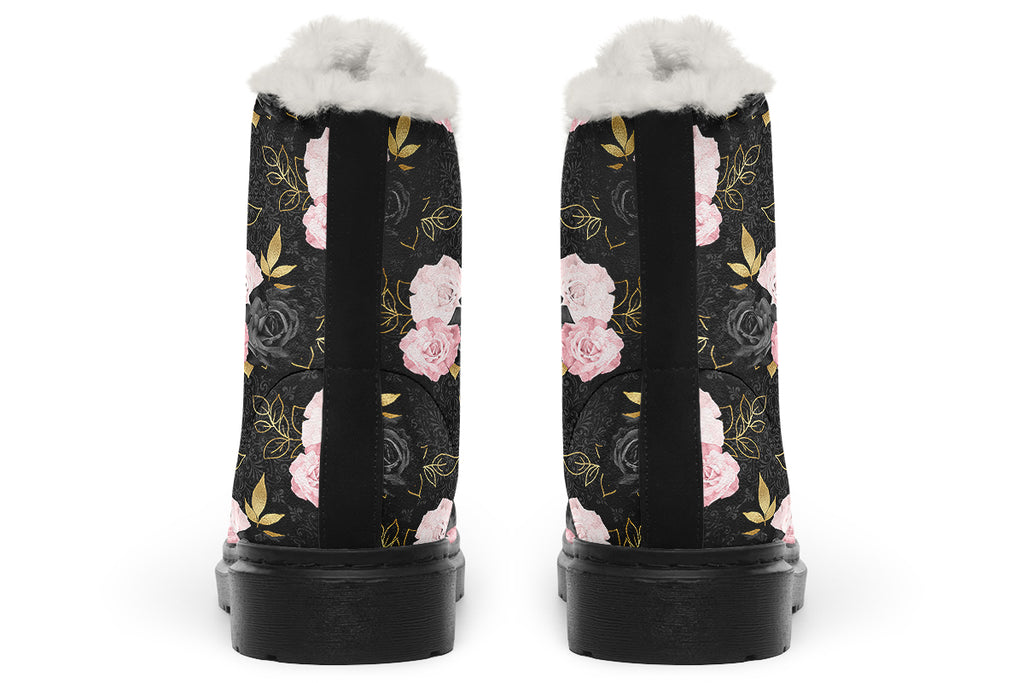 Blush Roses Faux Fur Boots - Offbeat Sweetie