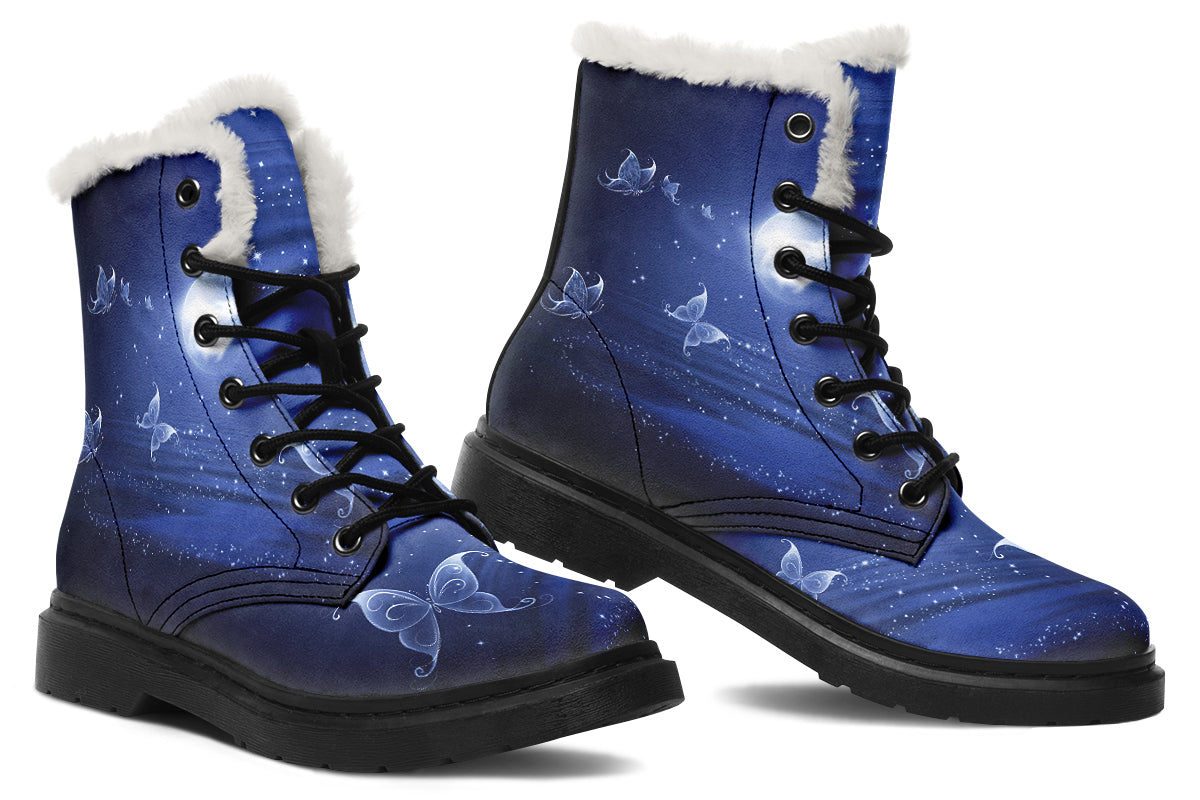 Butterfly Magic Faux Fur Boots - Offbeat Sweetie
