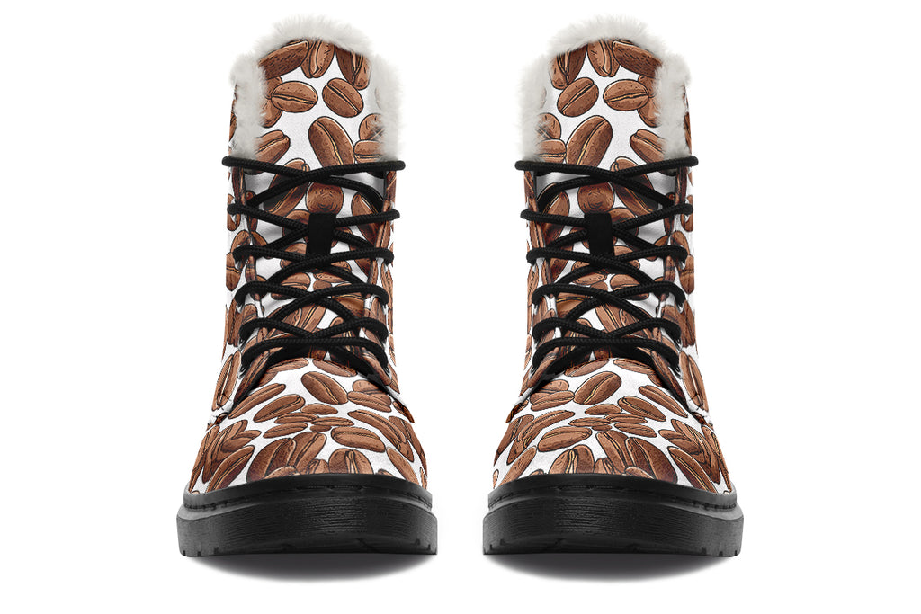 Coffee Beans Faux Fur Boots