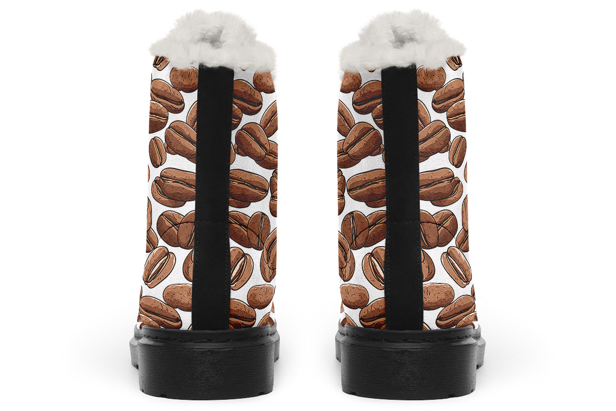 Coffee Beans Faux Fur Boots