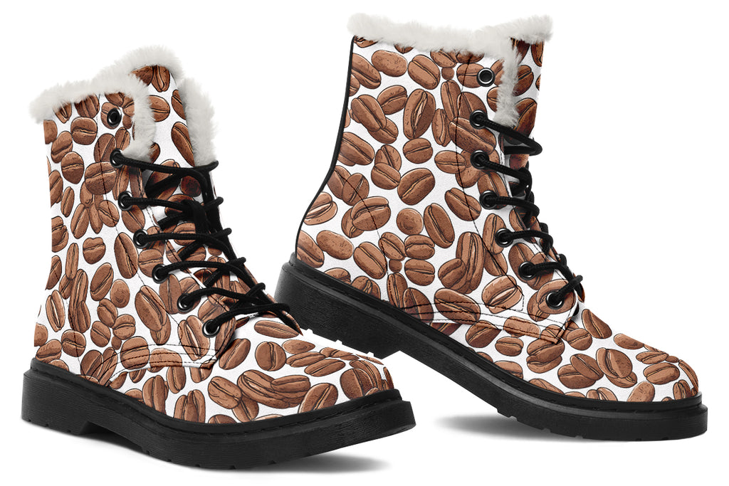 Coffee Beans Faux Fur Boots