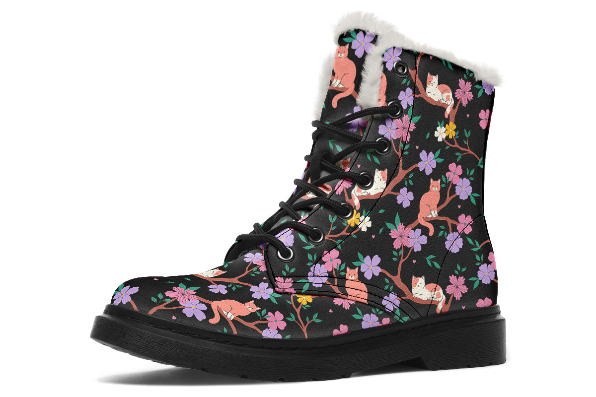 Comfy Cats Faux Fur Boots