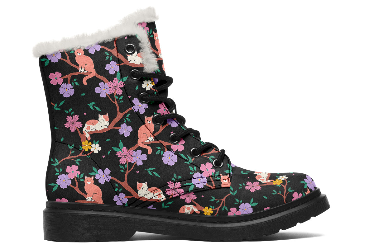 Comfy Cats Faux Fur Boots