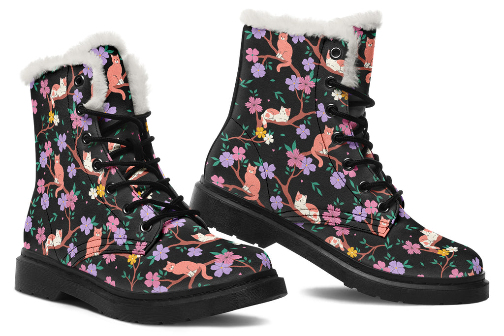 Comfy Cats Faux Fur Boots