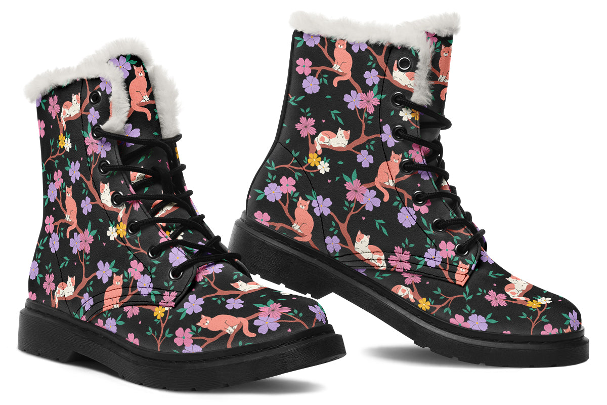 Comfy Cats Faux Fur Boots