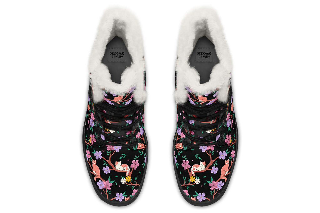 Comfy Cats Faux Fur Boots