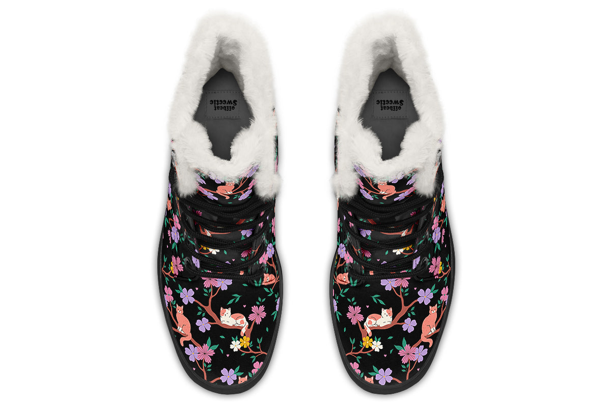 Comfy Cats Faux Fur Boots