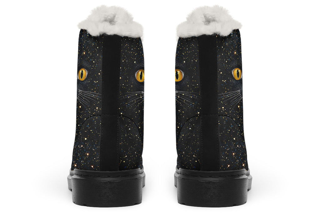 Cosmic Cat Eyes Faux Fur Boots