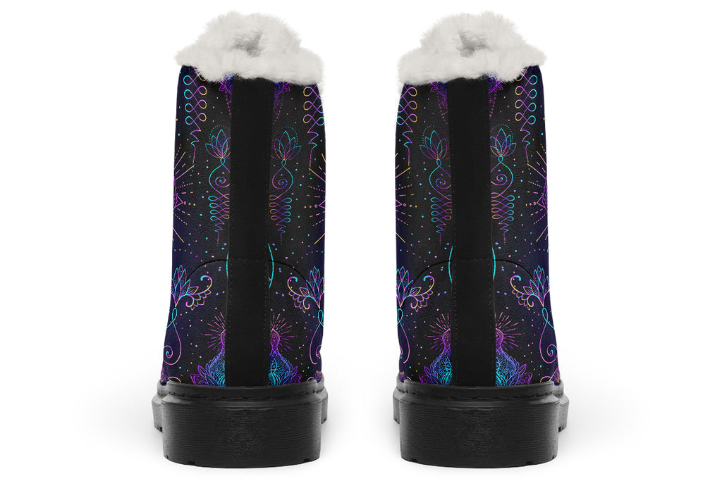 Oracle's Eye Faux Fur Boots - Offbeat Sweetie