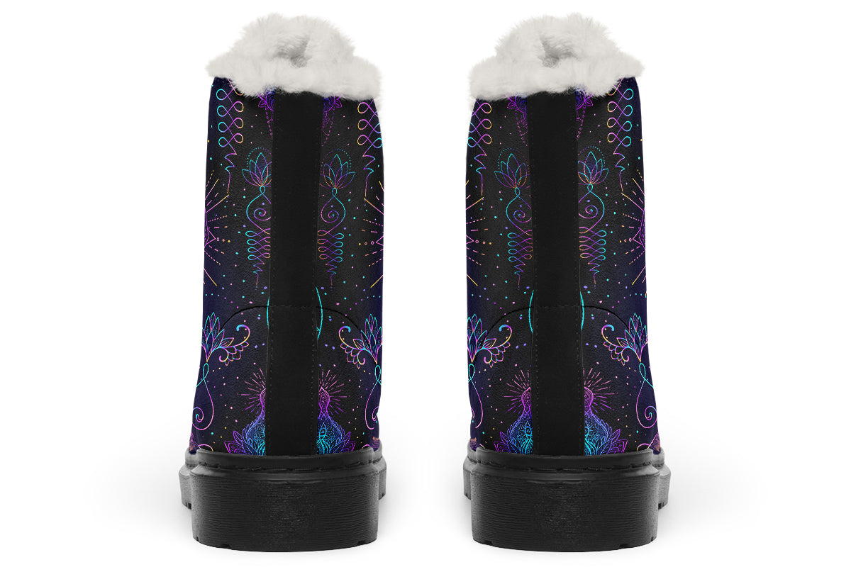 Oracle's Eye Faux Fur Boots - Offbeat Sweetie