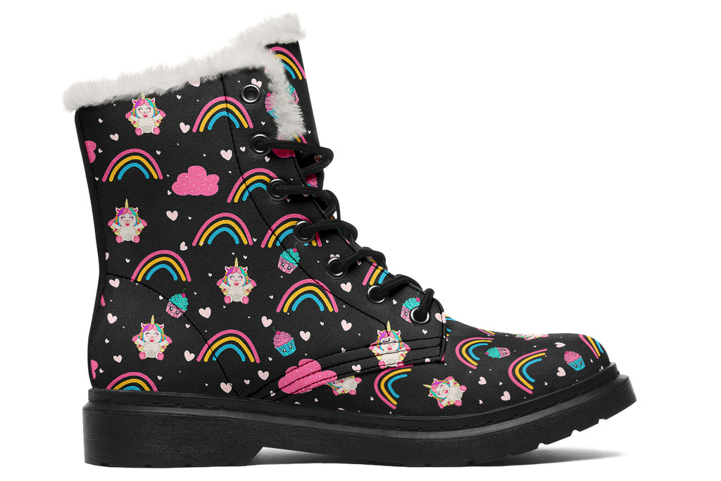 Cutesy Unicorns Faux Fur Boots - Offbeat Sweetie