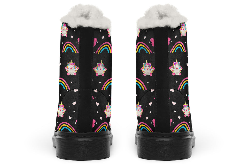 Cutesy Unicorns Faux Fur Boots - Offbeat Sweetie