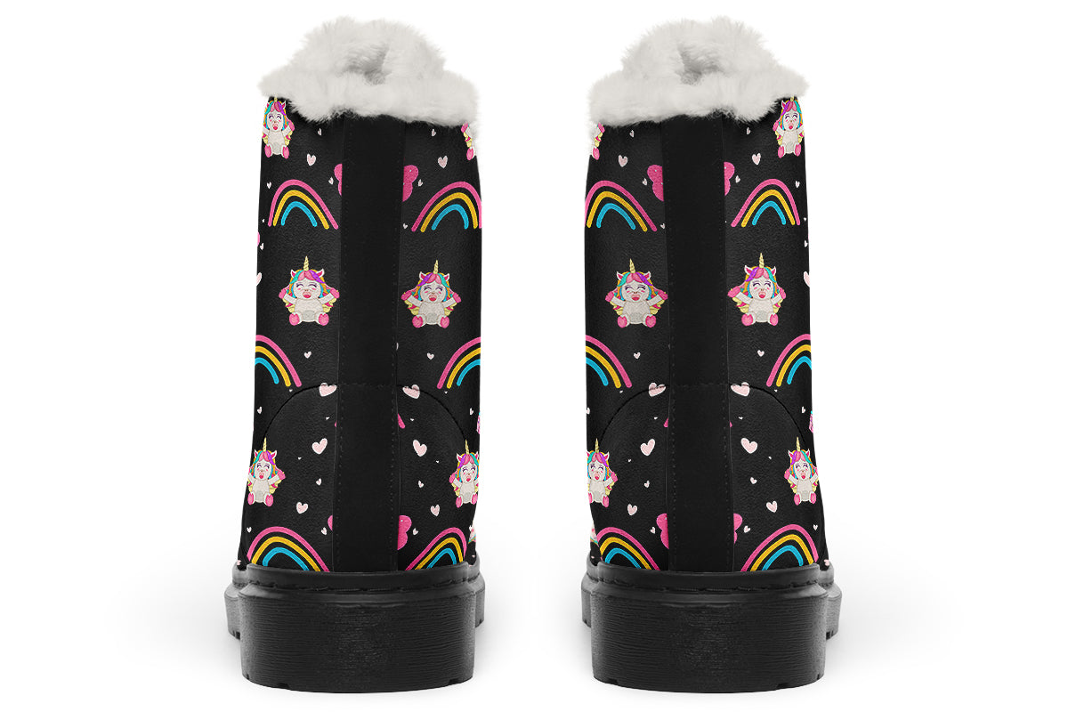 Cutesy Unicorns Faux Fur Boots - Offbeat Sweetie
