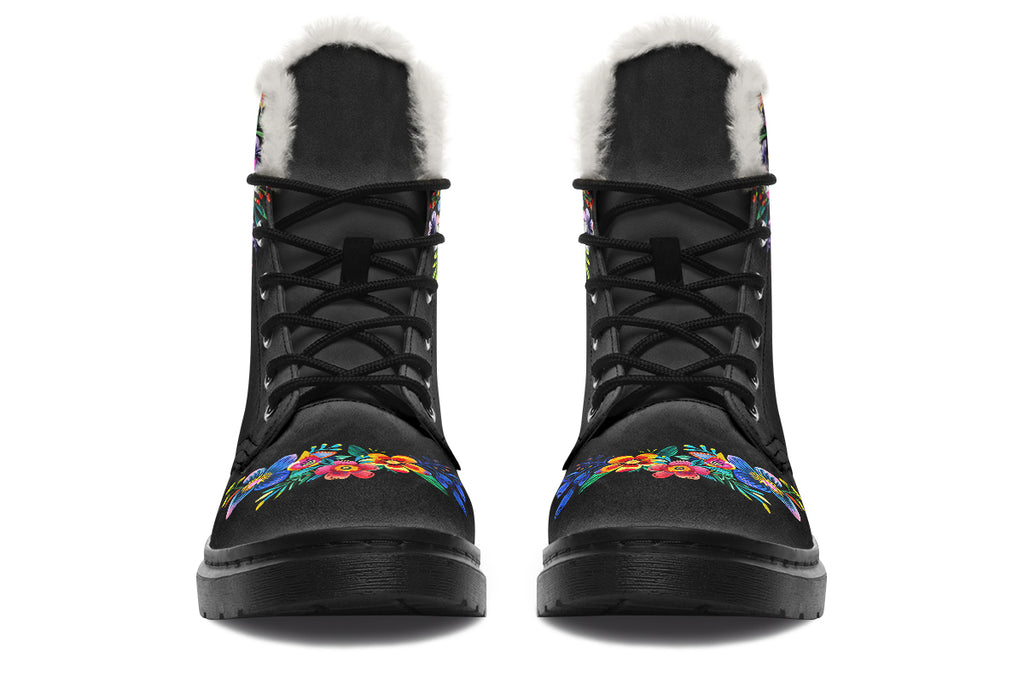 Day Of The Dead Faux Fur Boots