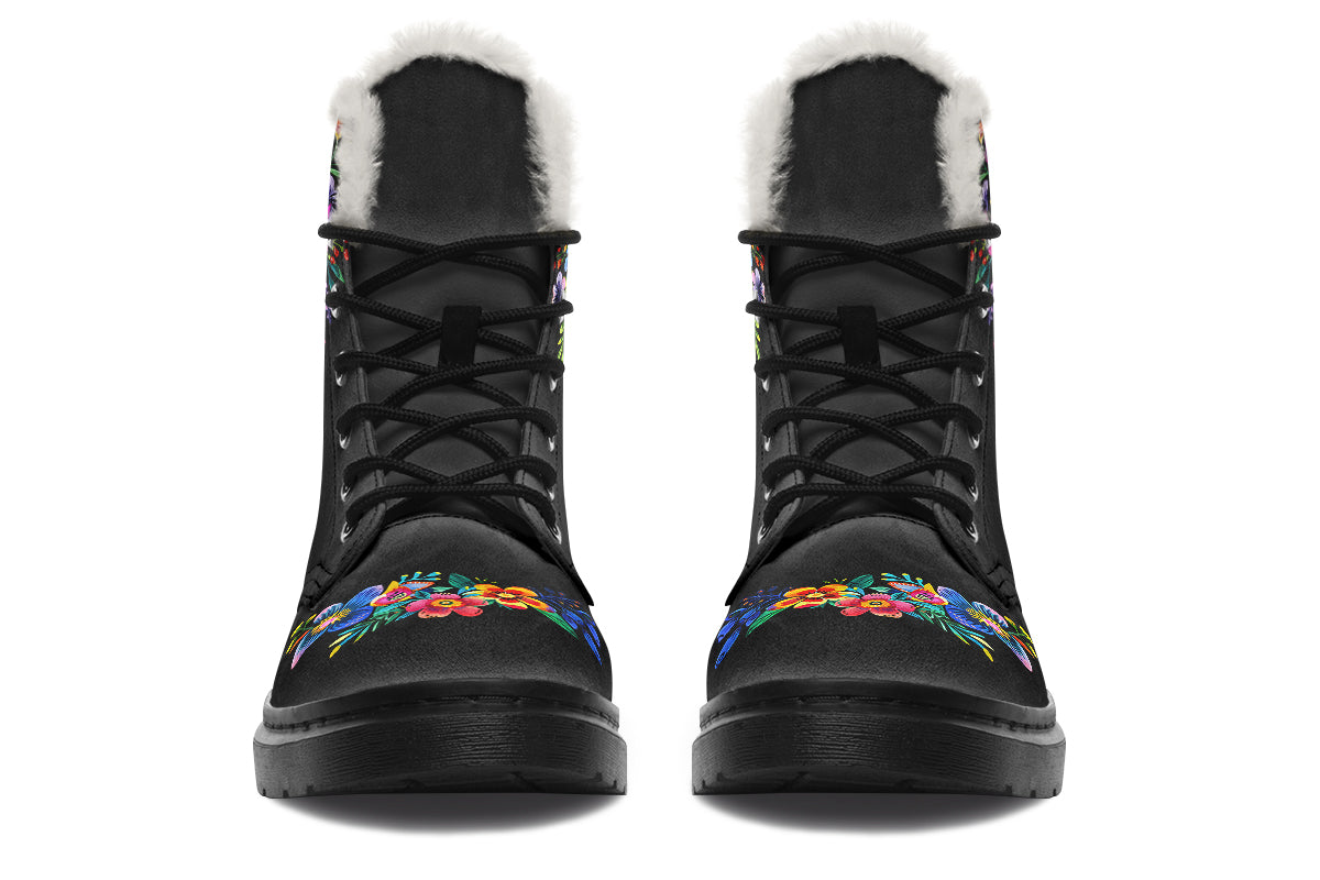 Day Of The Dead Faux Fur Boots