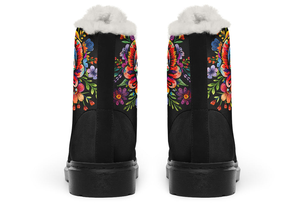 Day Of The Dead Faux Fur Boots