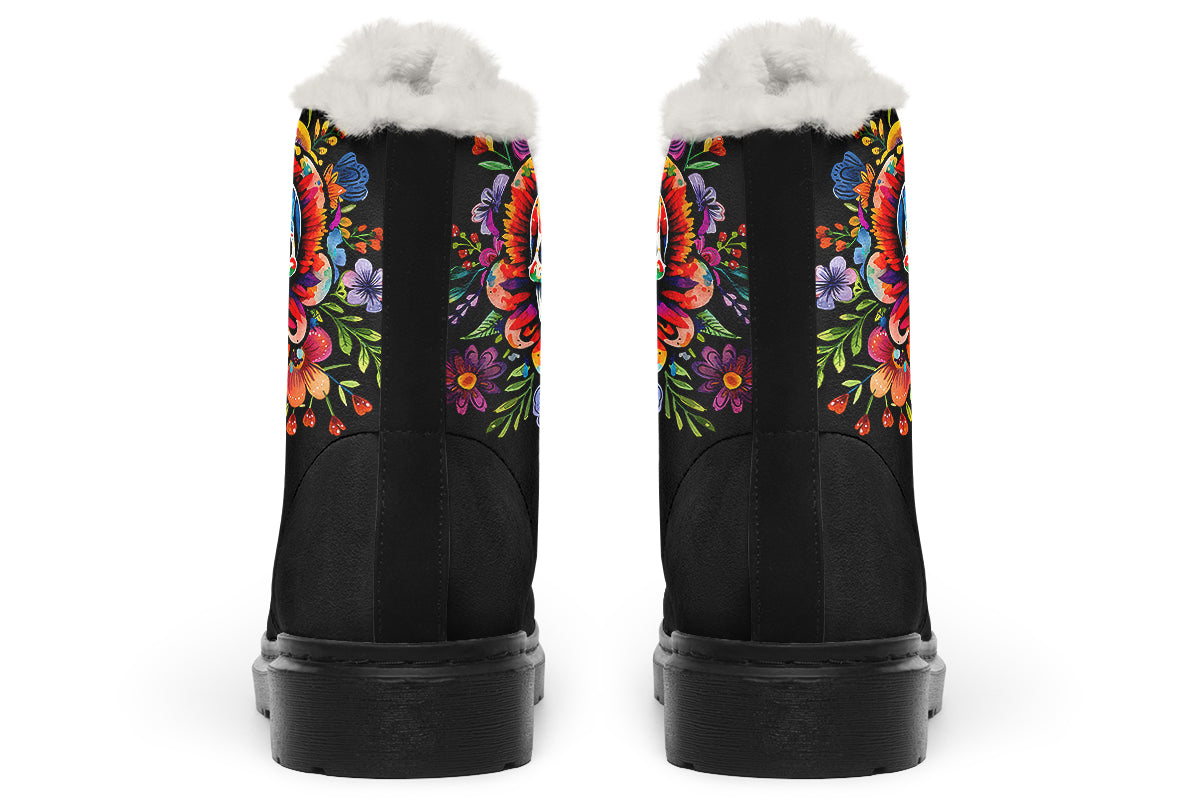 Day Of The Dead Faux Fur Boots