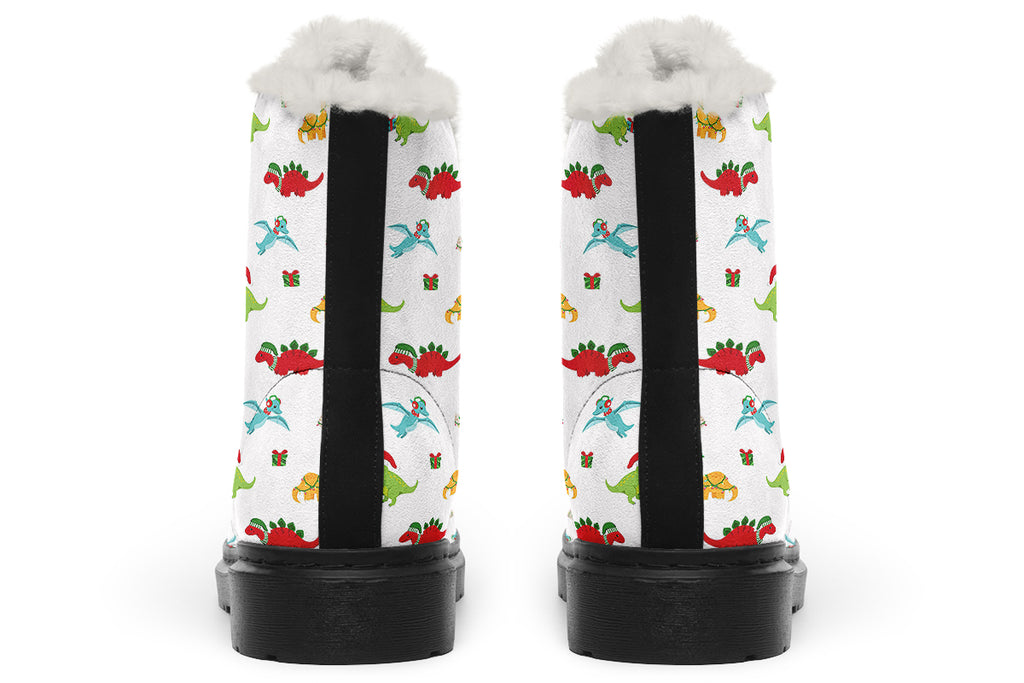 Dino Christmas Faux Fur Boots - Offbeat Sweetie