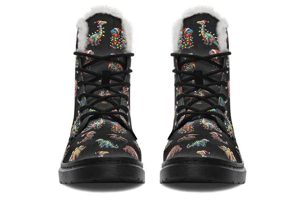 Dinos In Lights Faux Fur Boots - Offbeat Sweetie