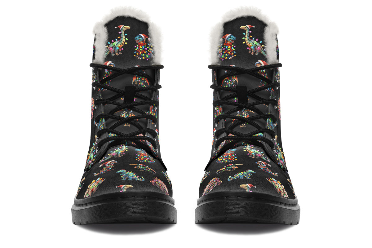 Dinos In Lights Faux Fur Boots - Offbeat Sweetie
