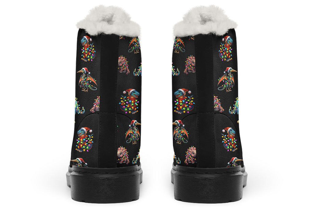 Dinos In Lights Faux Fur Boots - Offbeat Sweetie