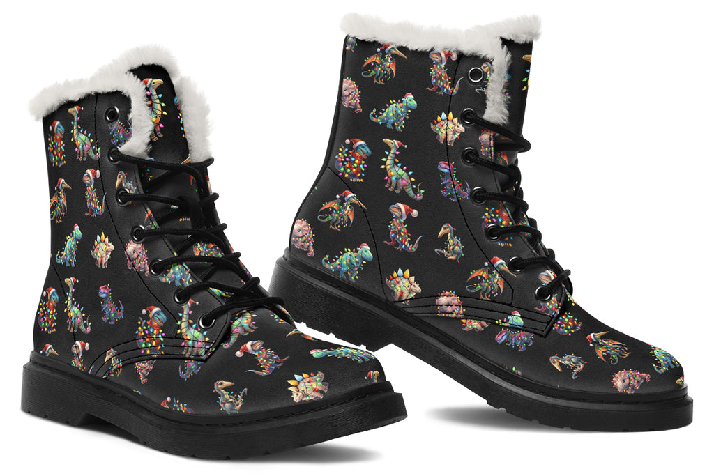 Dinos In Lights Faux Fur Boots - Offbeat Sweetie