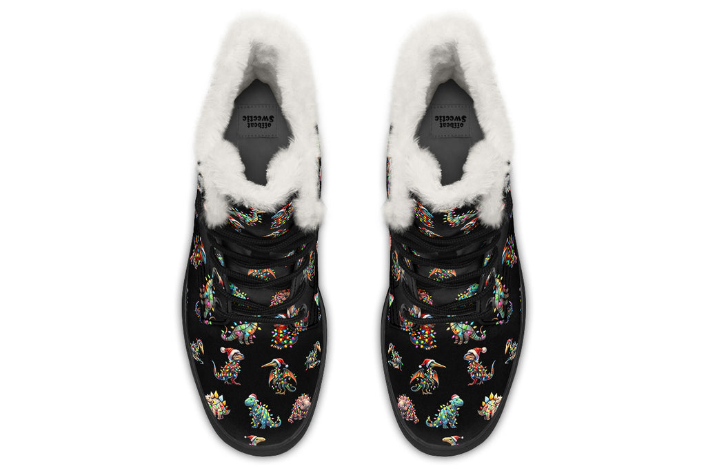 Dinos In Lights Faux Fur Boots - Offbeat Sweetie