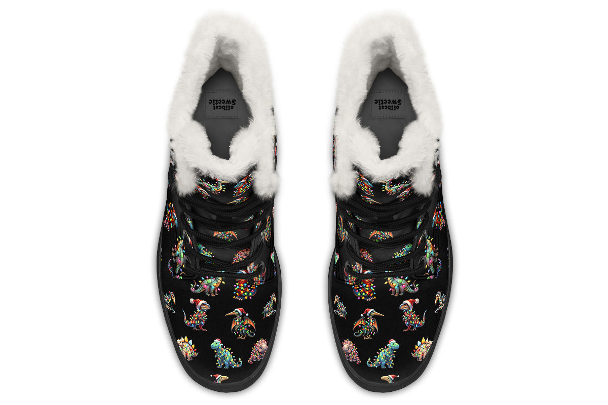 Dinos In Lights Faux Fur Boots - Offbeat Sweetie