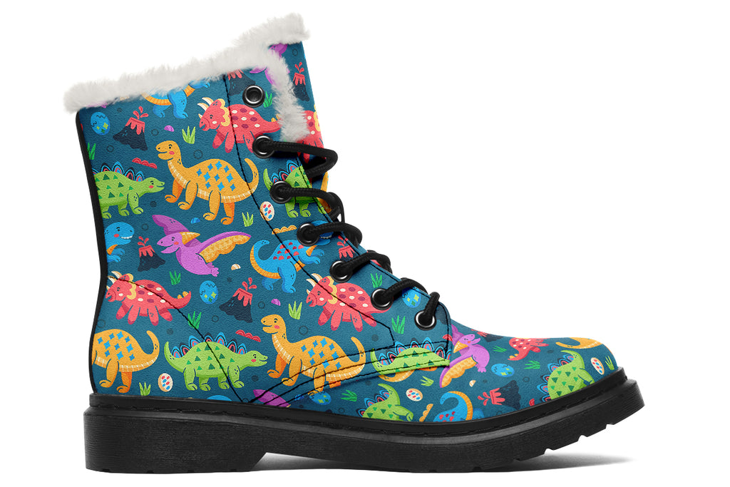 Dinosaur Friends Faux Fur Boots - Offbeat Sweetie