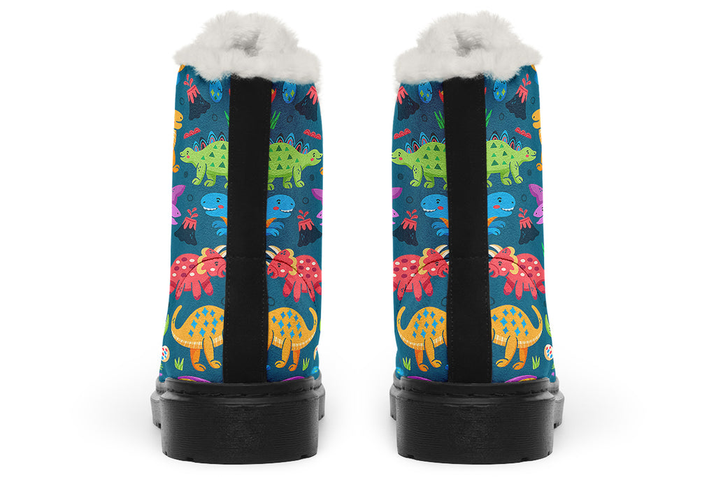 Dinosaur Friends Faux Fur Boots - Offbeat Sweetie