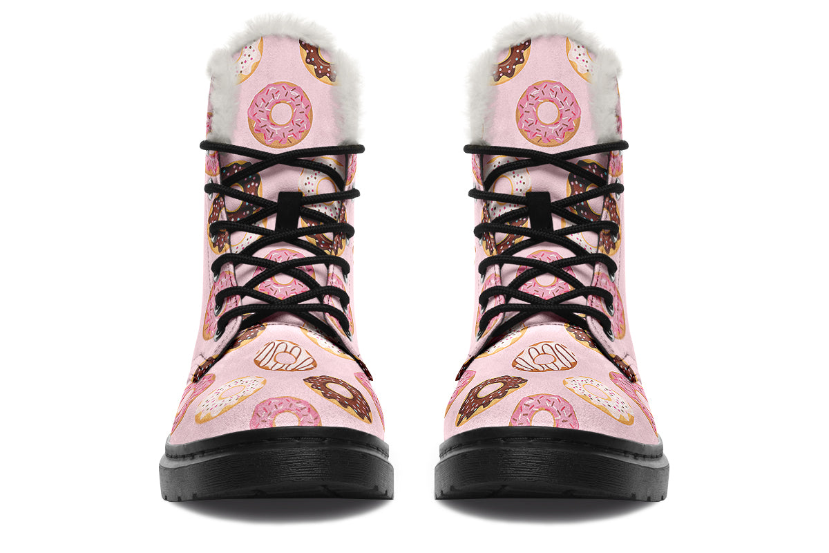 Donut Stop Me Now Faux Fur Boots - Offbeat Sweetie