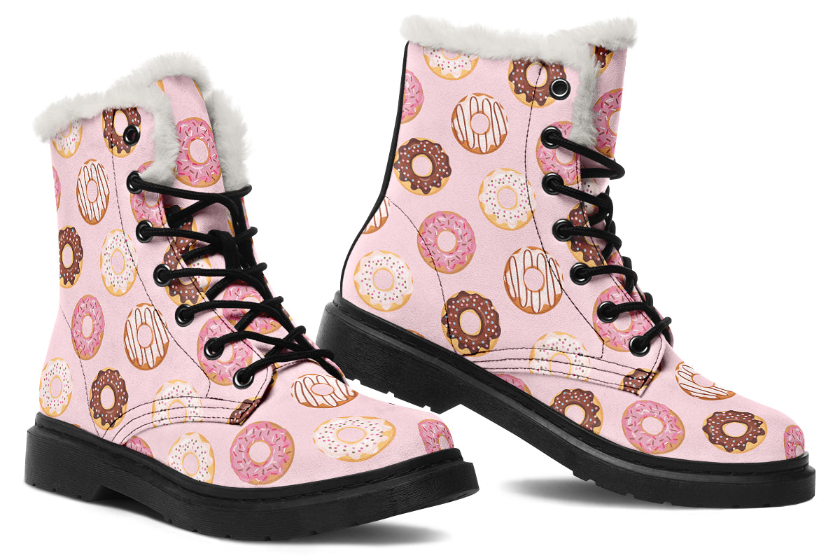 Donut Stop Me Now Faux Fur Boots - Offbeat Sweetie