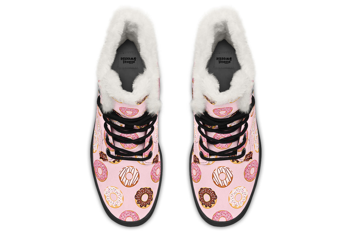 Donut Stop Me Now Faux Fur Boots - Offbeat Sweetie