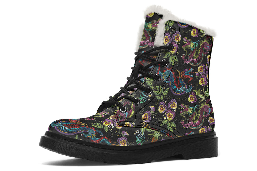 Dragon Noir Faux Fur Boots