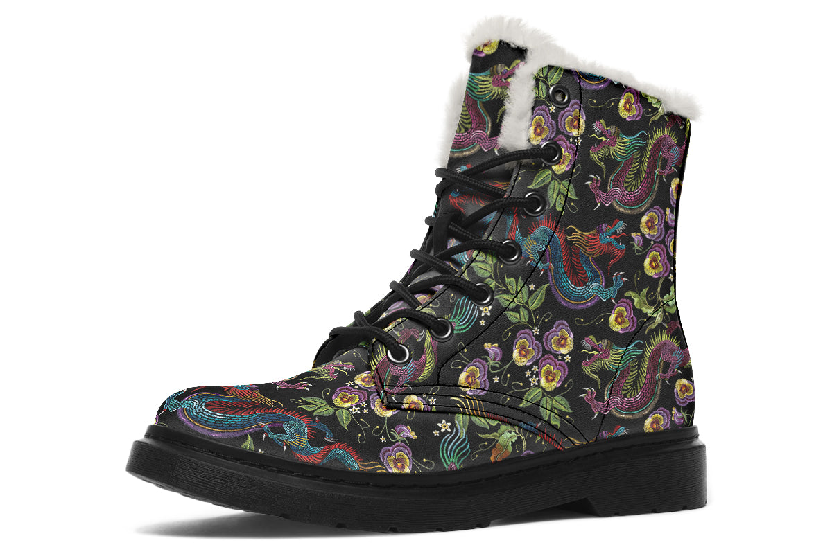 Dragon Noir Faux Fur Boots