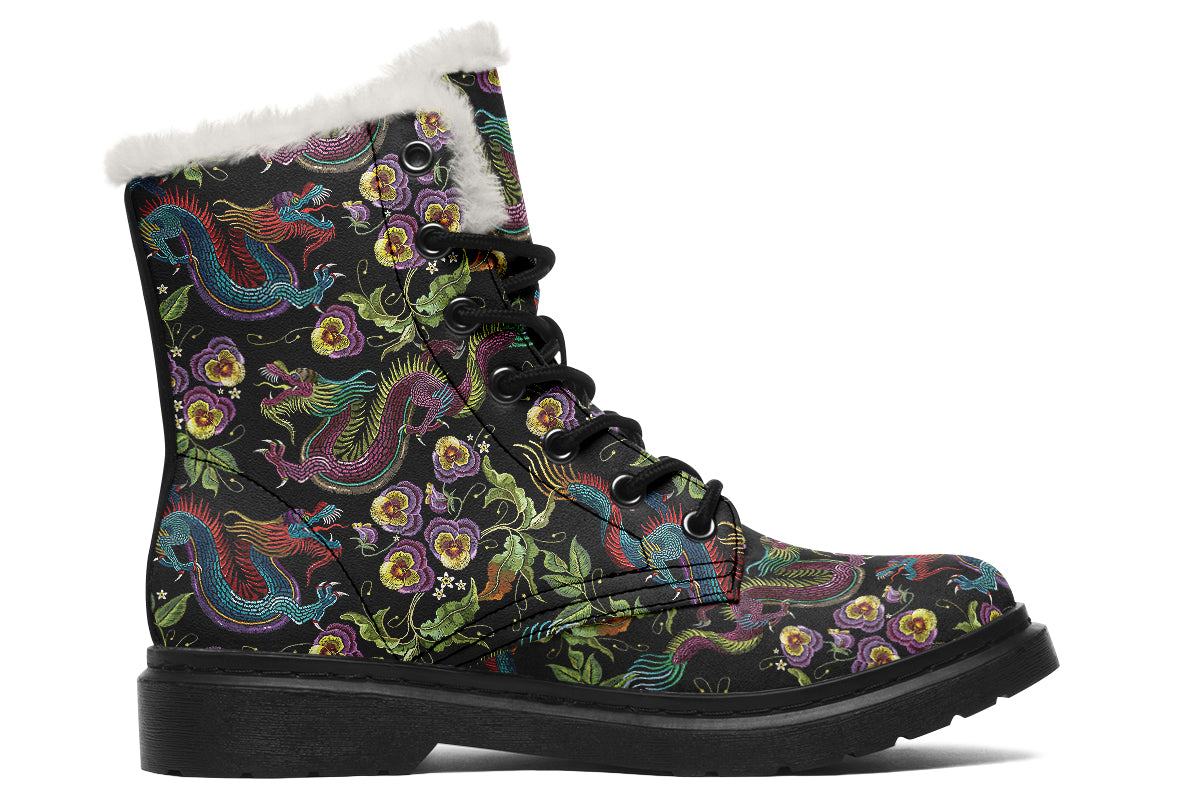 Dragon Noir Faux Fur Boots