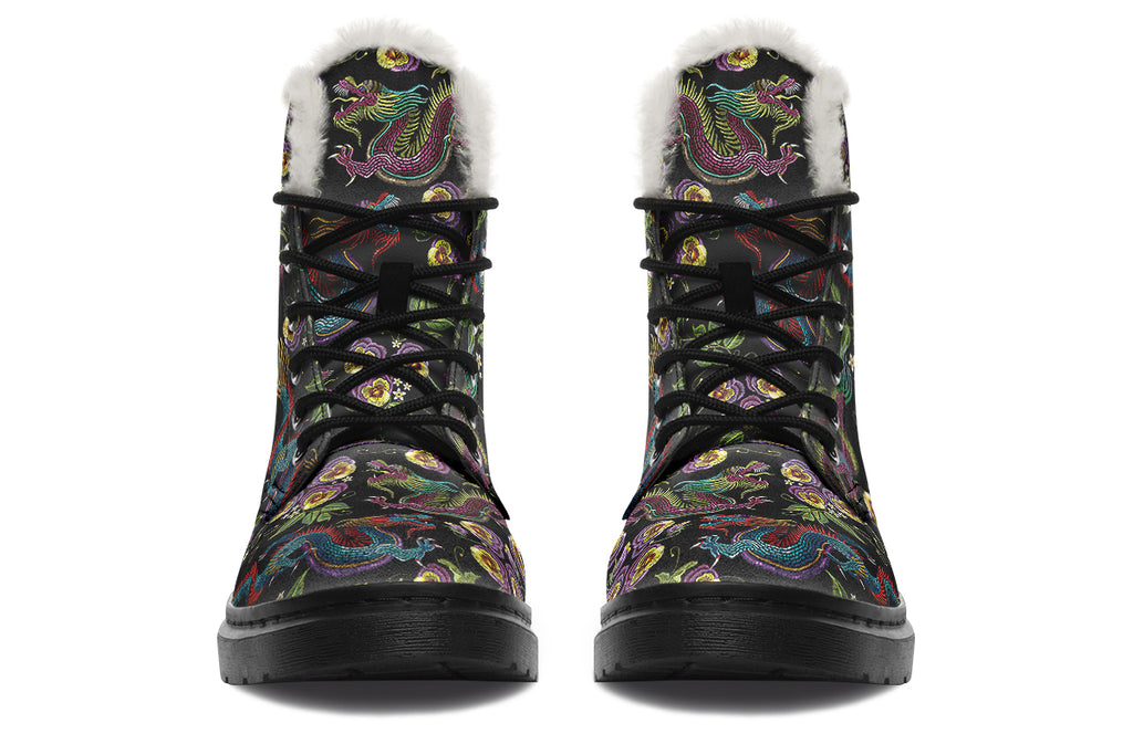 Dragon Noir Faux Fur Boots