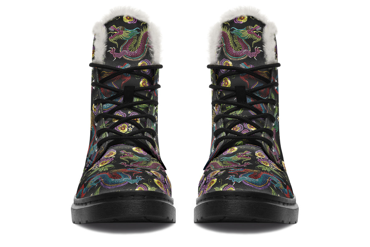 Dragon Noir Faux Fur Boots