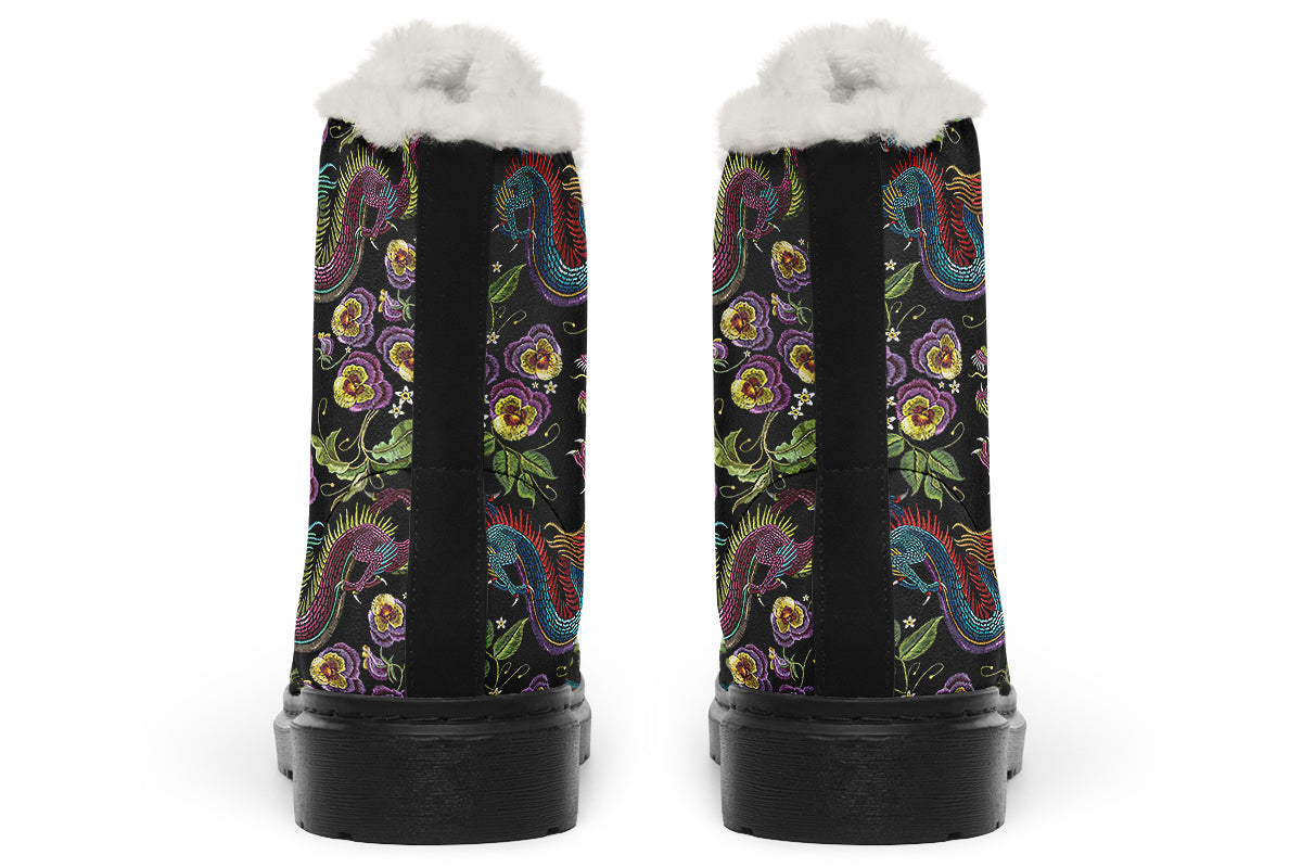 Dragon Noir Faux Fur Boots