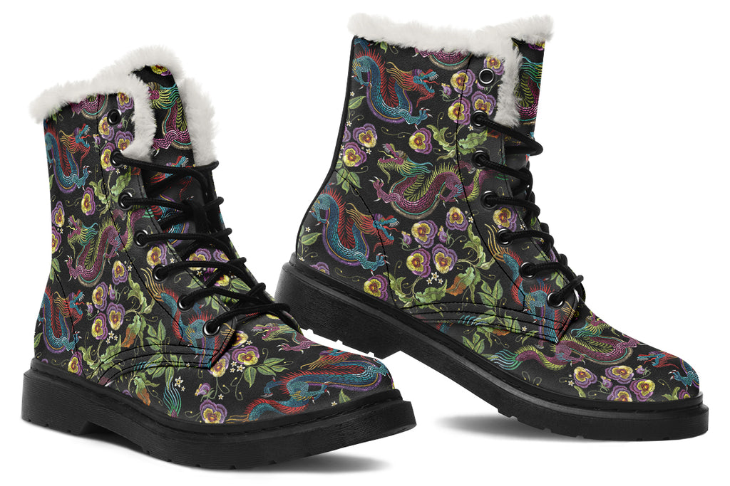 Dragon Noir Faux Fur Boots