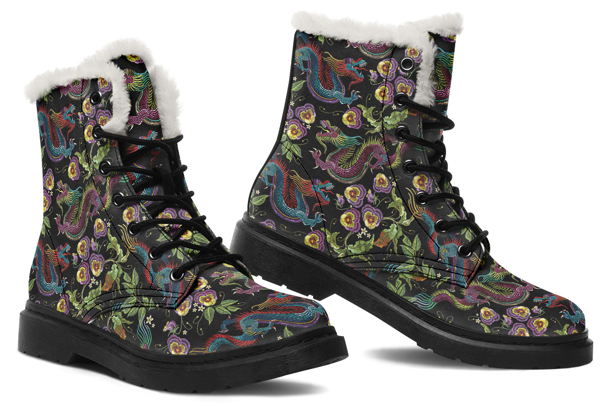 Dragon Noir Faux Fur Boots