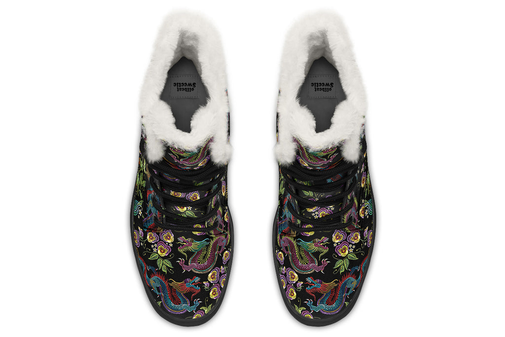 Dragon Noir Faux Fur Boots