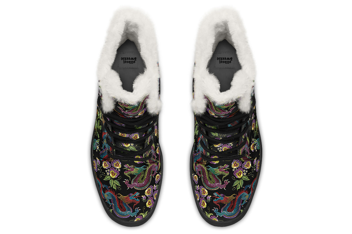 Dragon Noir Faux Fur Boots