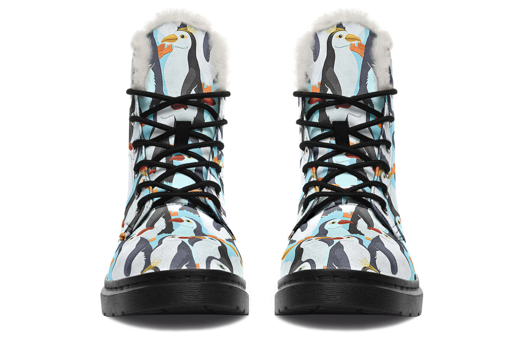Penguin Party Faux Fur Boots - Offbeat Sweetie