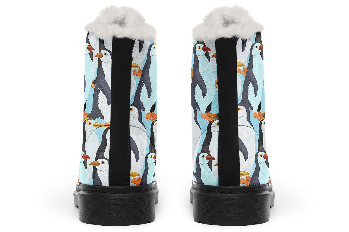 Penguin Party Faux Fur Boots - Offbeat Sweetie