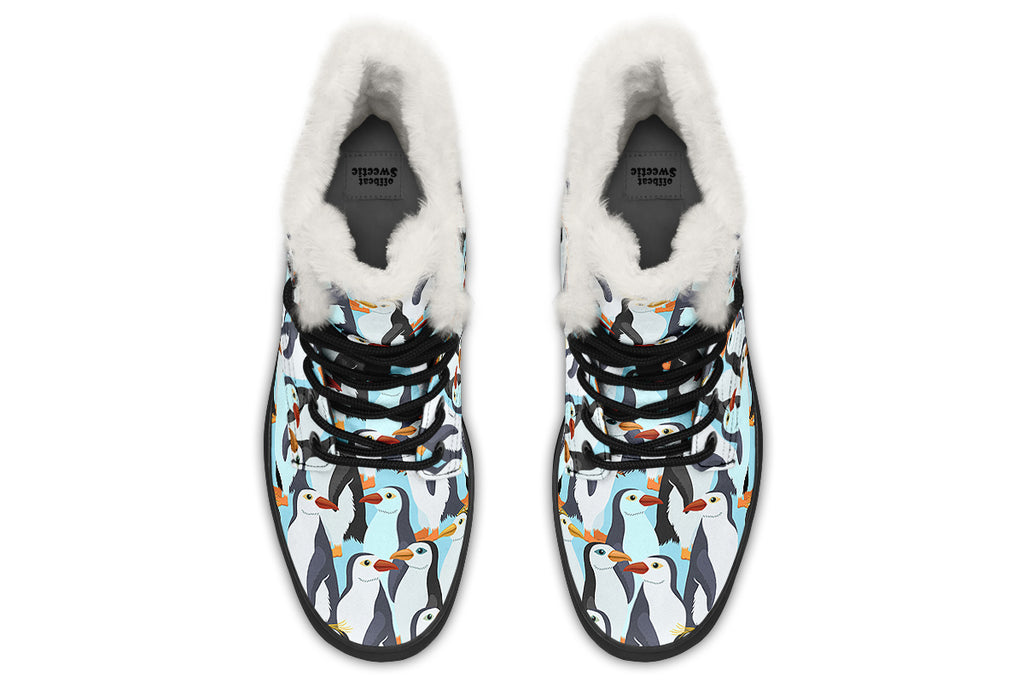 Penguin Party Faux Fur Boots - Offbeat Sweetie
