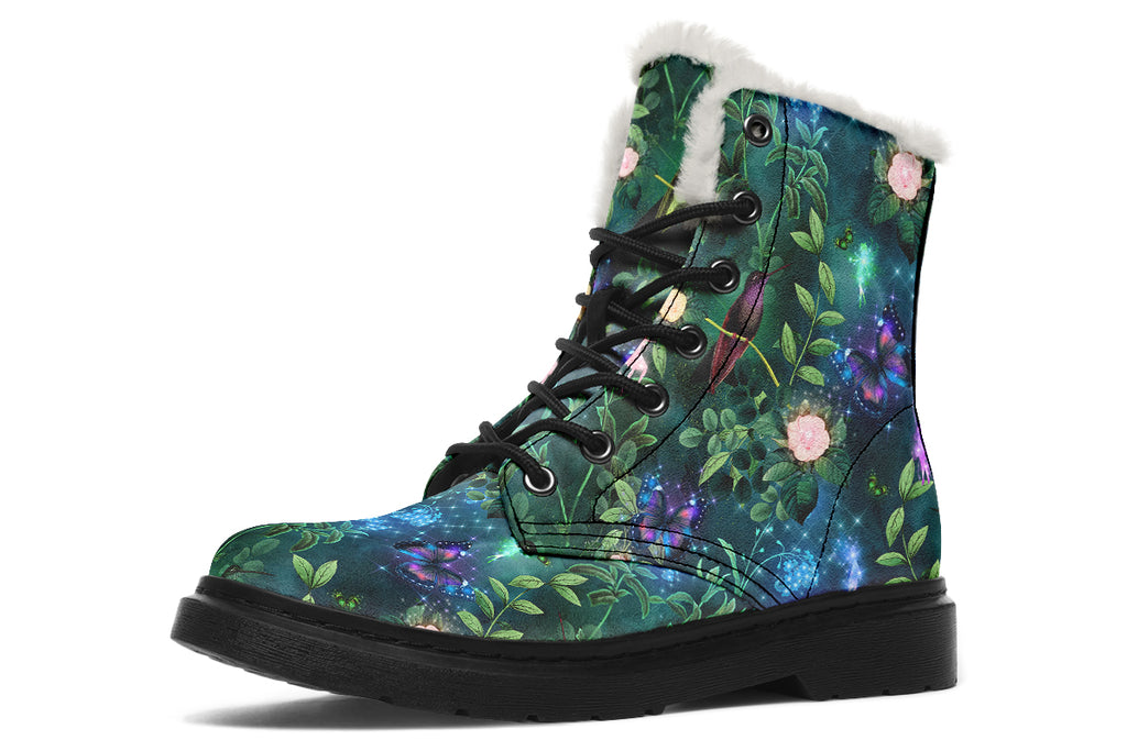 Enchanted Garden Faux Fur Boots - Offbeat Sweetie
