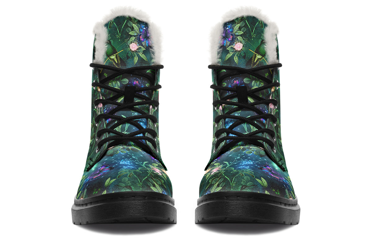 Enchanted Garden Faux Fur Boots - Offbeat Sweetie